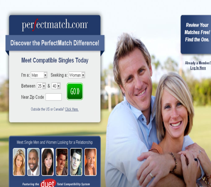 perfectmatch homepage